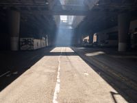 Urban Passage in Los Angeles: Asphalt Roads and Underpasses