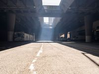Urban Passage in Los Angeles: Asphalt Roads and Underpasses