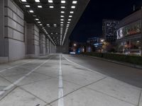 Urban Road at Night: Illuminated by Artificial Lighting