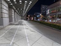Urban Road at Night: Illuminated by Artificial Lighting