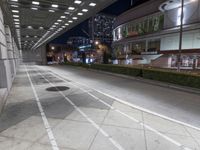 Urban Road at Night: Illuminated by Artificial Lighting