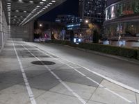 Urban Road at Night: Illuminated by Artificial Lighting