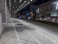Urban Road at Night: Illuminated by Artificial Lighting