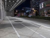 Urban Road at Night: Illuminated by Artificial Lighting