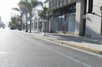 Urban Road in the City: Buildings and Clear Sky
