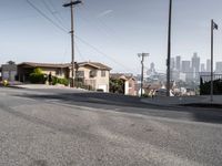 Urban Road in Los Angeles: A Day Under the Clear Sky