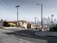 Urban Road in Los Angeles: A Day Under the Clear Sky