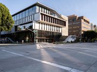 Urban Road Amidst Modern Architecture in Los Angeles