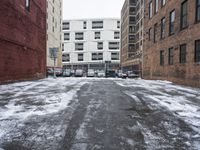 Urban Snow Covered Road in Detroit