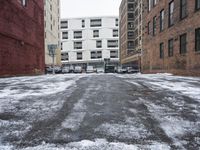 Urban Snow Covered Road in Detroit