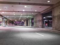 Urban Tunnel at Night in Metropolitan Area