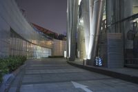 Urban Walkway in Shanghai: A Path Illuminated by Street Lights