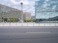 empty road in city area with modern building in the background for image, urban landscape