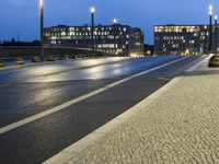 Urban Water Reflections: Rainy Night in Berlin