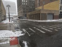 Urban Winter Architecture: A Brick Wall in the City