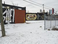 Urban Winter Road in Detroit