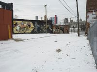 Urban Winter Road in Detroit