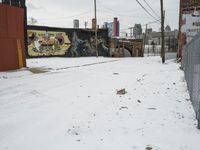 Urban Winter Road in Detroit