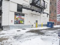 Urban Winter Scene in Detroit