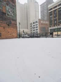 Urban Winter: Snowy Downtown Detroit