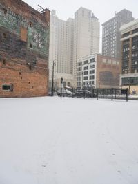 Urban Winter: Snowy Downtown Detroit