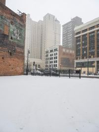 Urban Winter: Snowy Downtown Detroit