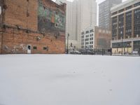 Urban Winter: Snowy Downtown Detroit