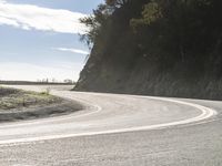 USA Asphalt Road: Low Mountain Grass View