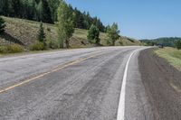 USA Asphalt Road Surrounded by Nature and Forest