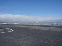 USA Beach: Parking Lot with Ocean View