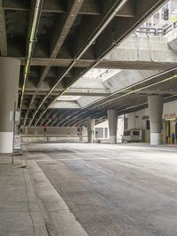 USA Bridge: Metal Beams and Tire Tracks