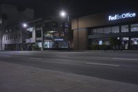 USA Business District at Night: Impressive Office Buildings