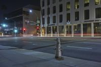 USA City Lights on Street Office Buildings