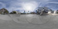 a very big circular shot of the buildings that were not built for skating rinks