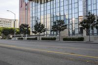Corporate Headquarters Building with Glass Wall in the USA