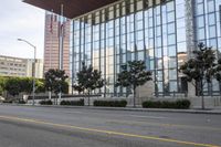 Corporate Headquarters Building with Glass Wall in the USA