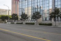 Corporate Headquarters Building with Glass Wall in the USA