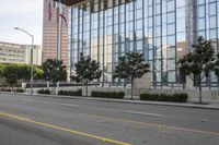 Corporate Headquarters Building with Glass Wall in the USA