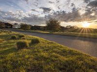 USA: Curving Road and Modern Architecture