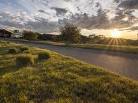 USA: Curving Road and Modern Architecture