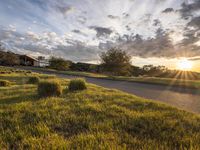 USA: Curving Road and Modern Architecture