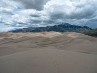 USA Desert Landscape: Mountains and Sand Dunes