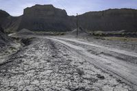 USA Dirt Road Through Mountain with Clear Sky