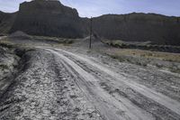 USA Dirt Road and Mountain under Clear Sky