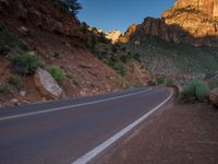 USA Landscape: Road, Shadow, and Mountain