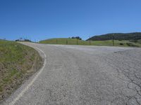 USA Low Lying Landscape: Asphalt Road