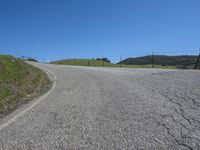 USA Low Lying Landscape: Asphalt Road