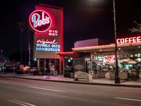 USA Metropolitan Area: Streets Lit with Neon Lights