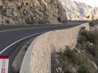 USA Mountain Pass on Asphalt Highway through Nature