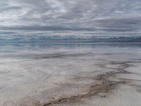 USA Mountain and Salt Lake Desert on a Sunny Day